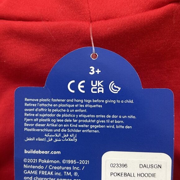 Build A Bear Pokemon Pokeball Hoodie for BABW Plush NEW w TAGS - Picture 3 of 4